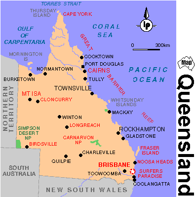 Map of Queensland